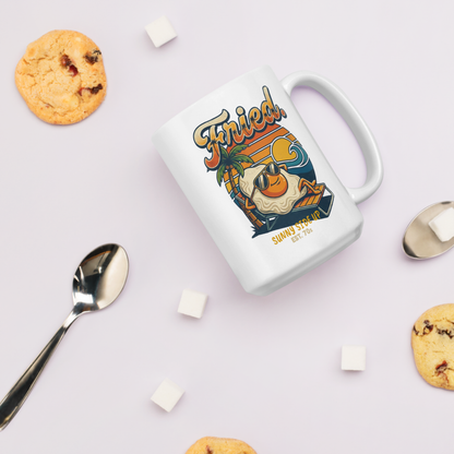 "Fried Egg" White glossy mug