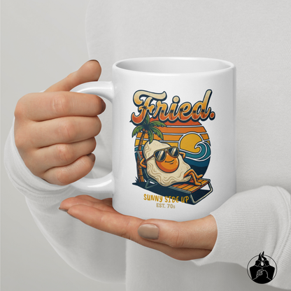 "Fried Egg" White glossy mug