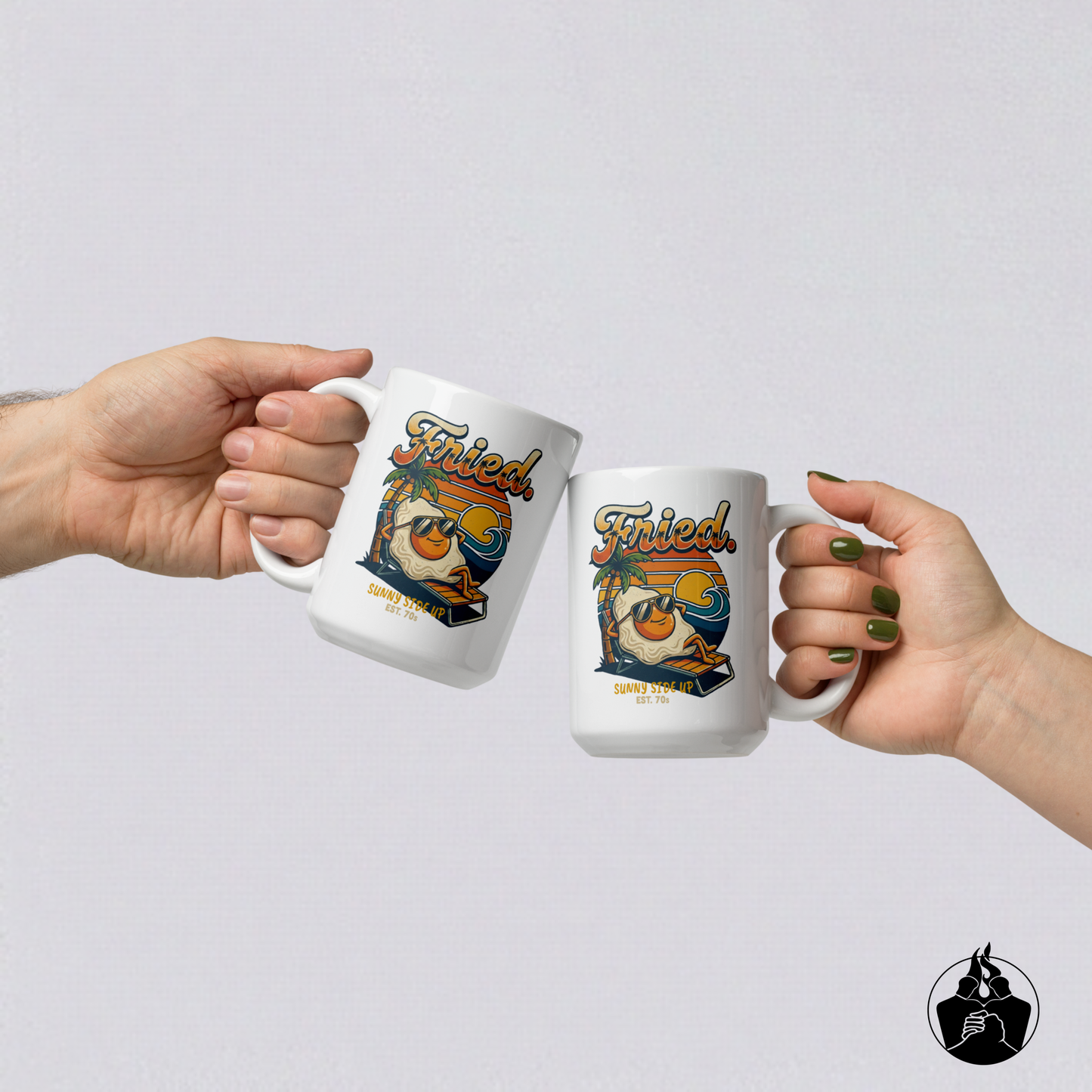 "Fried Egg" White glossy mug