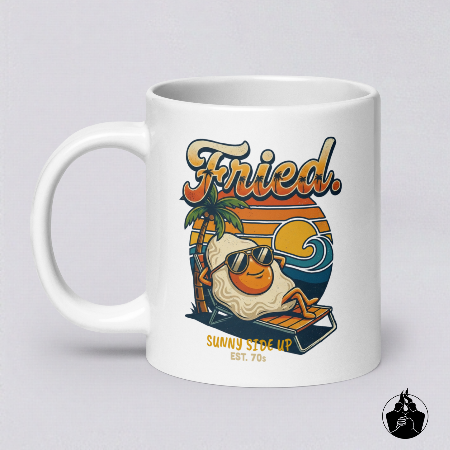 "Fried Egg" White glossy mug