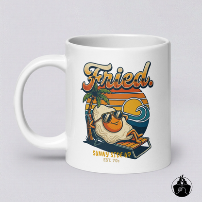 "Fried Egg" White glossy mug