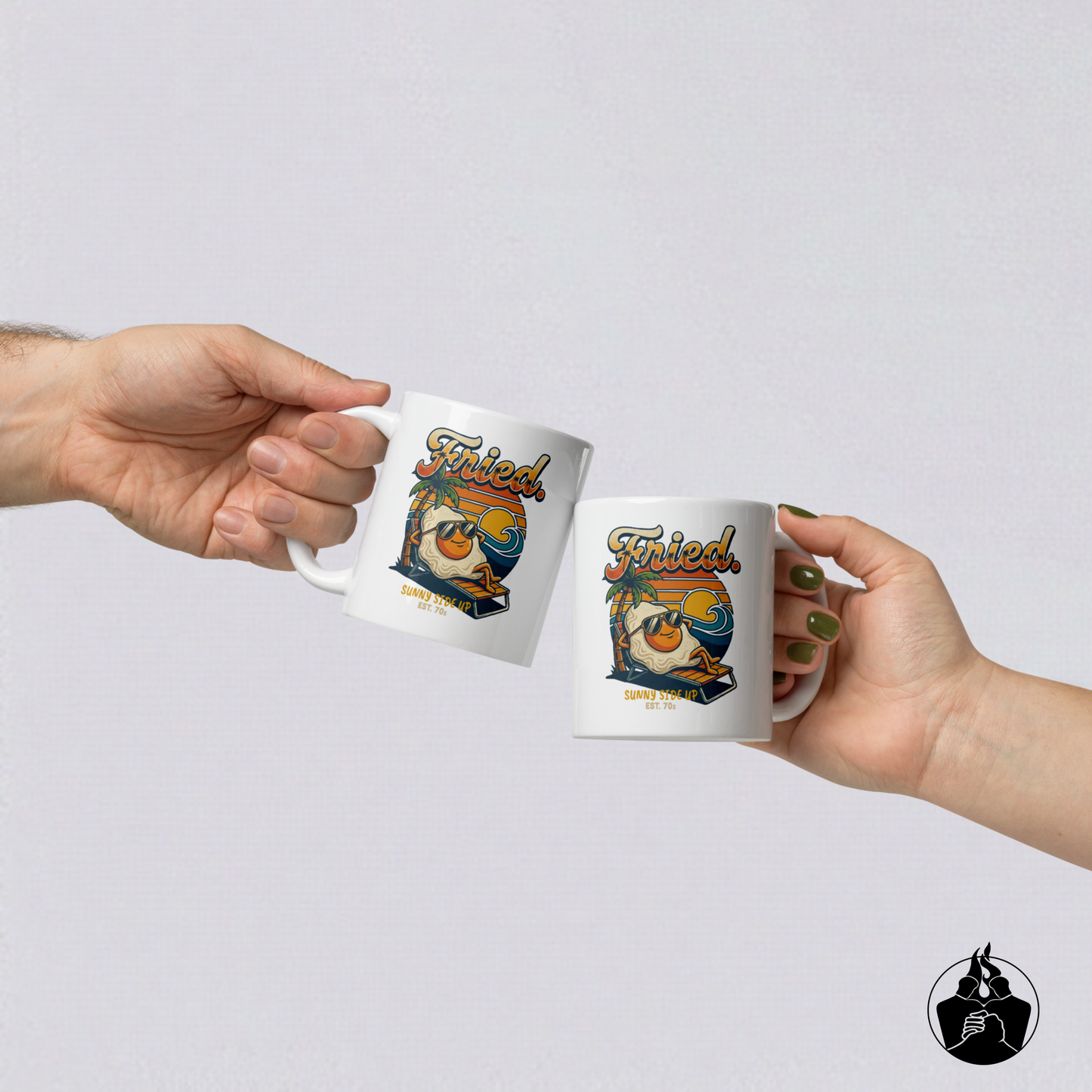 "Fried Egg" White glossy mug