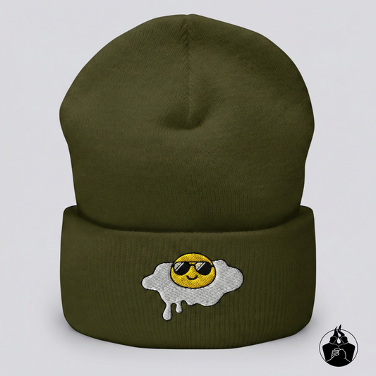"Fried Egg" Cuffed Beanie