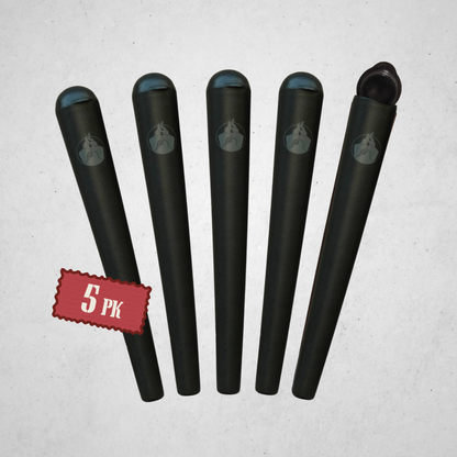 BB'z Pop Top Airtight Storage Tubes - 5 pack - (Matte Black)