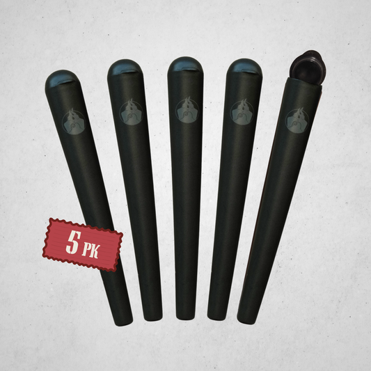 BB'z Pop Top Airtight Storage Tubes - 5 pack - (Matte Black)