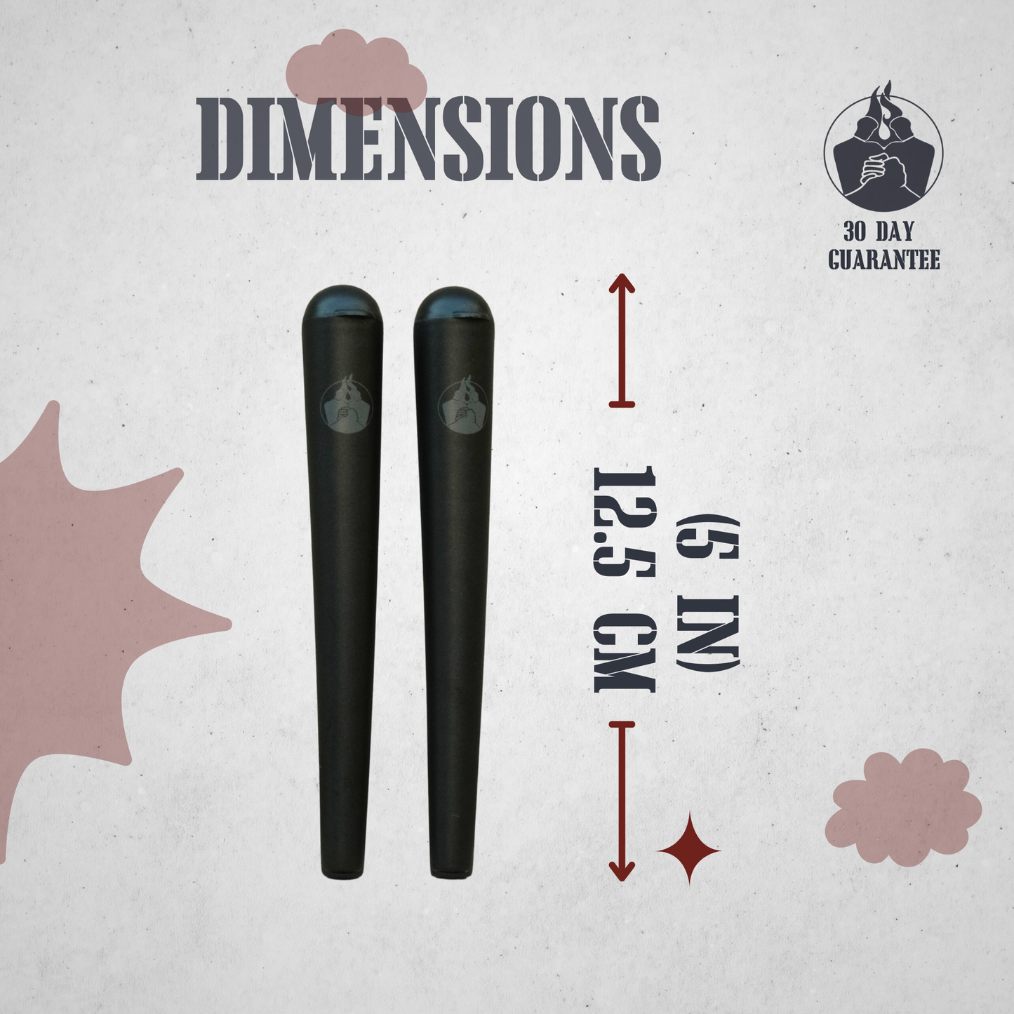 BB'z Pop Top Airtight Storage Tubes - 5 pack - (Matte Black)